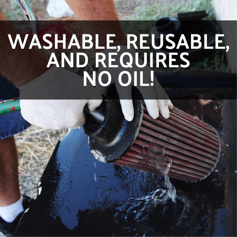 AEM 21-2027DK Universal DryFlow Clamp-On Air Filter: Round Tapered; 2.75 in (70 mm) Flange ID; 7 in (178 mm) Height; 6.25 in (159 mm) Base; 5.25 in (133 mm) Top - Image 5